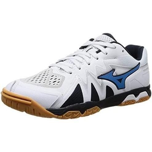 ミズノ(MIZUNO) 卓球シューズ ウエーブメダルRISE 81GA211027 ホワイト/ブルー/ネイビー 28.0cm 2E