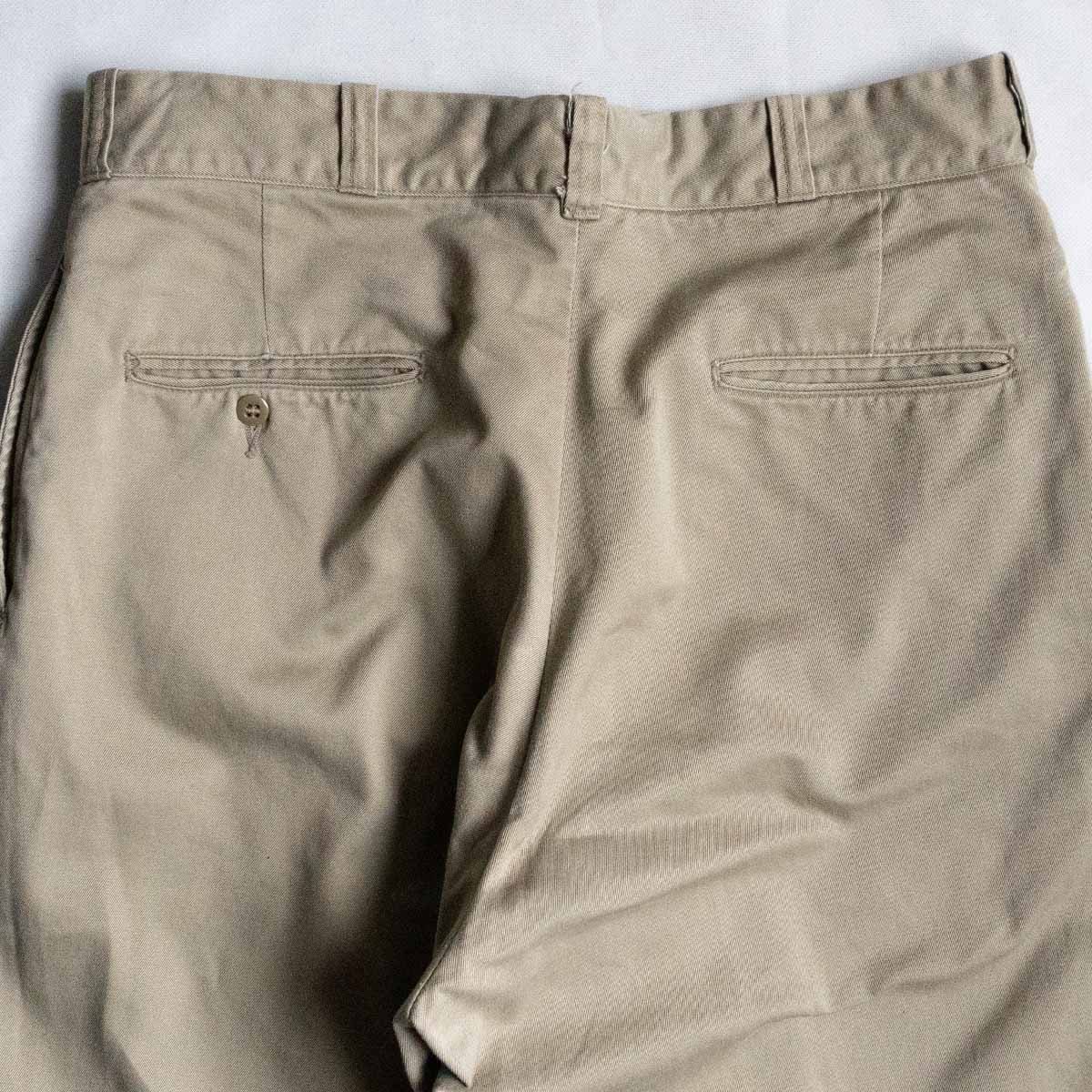 70s usarmy trousers チノパン 34×33 雰囲気抜群】US.ARMY【70s COTTON TROUSERS】34×33 アーミーチノ