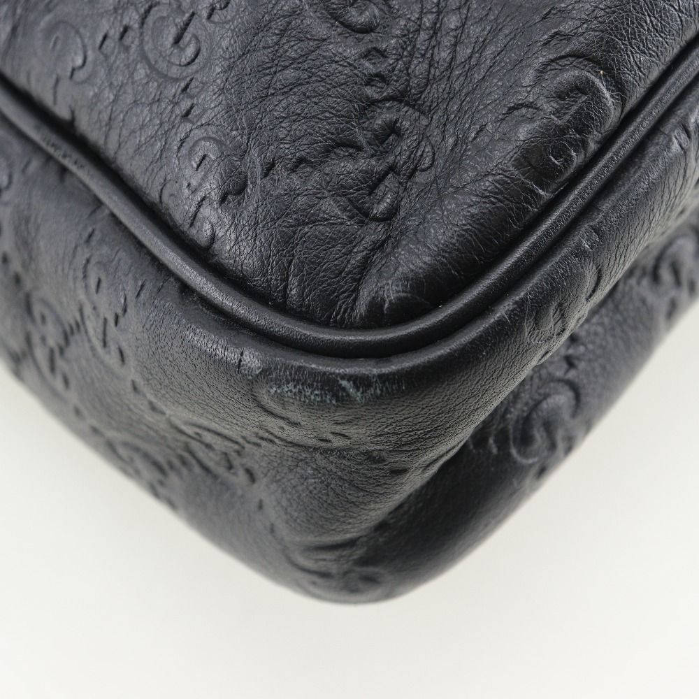 GUCCI】グッチ GG ブリーフケース 201480 シマレザー 黒 メンズ
