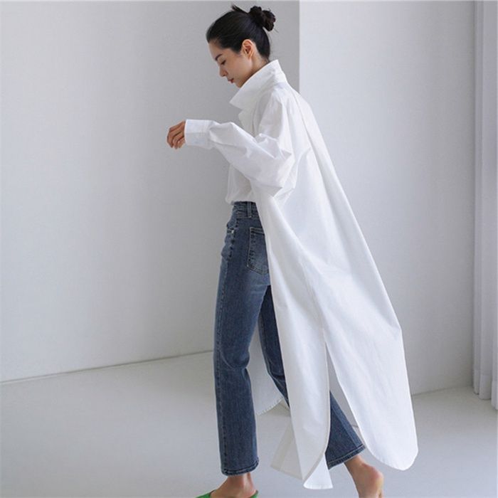 【美品】KENJI HIKINO サイドスリットロングシャツ　ワンピース STYLEBLOCK シャツワンピース ツイルサイドスリットシャツ