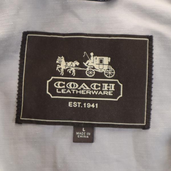 コーチ リネンブレンド コート L ベージュ系 COACH メンズ