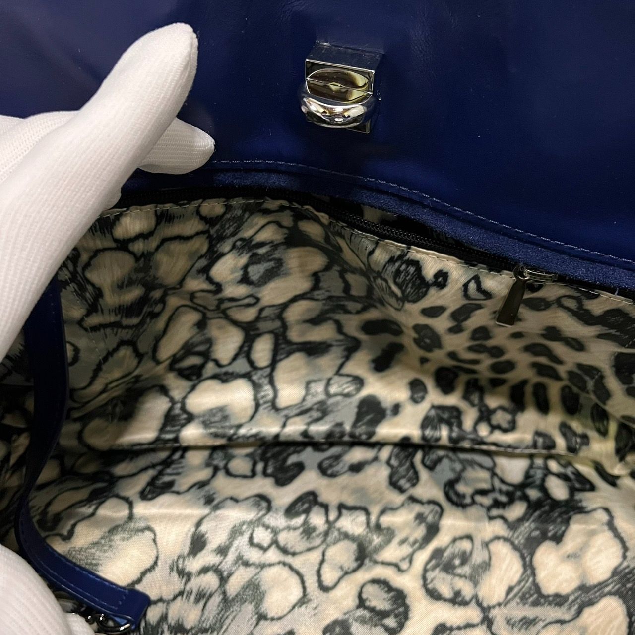 【極美品】LONGCHAMP ロンシャン クロコ型押し 2WAY ブルー 極美品】LONGCHAMP ロンシャン クロコ型押し 2WAY ショルダー