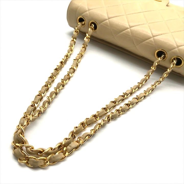 良品 CHANEL シャネル ココマーク マトラッセ ラムスキン ストレート