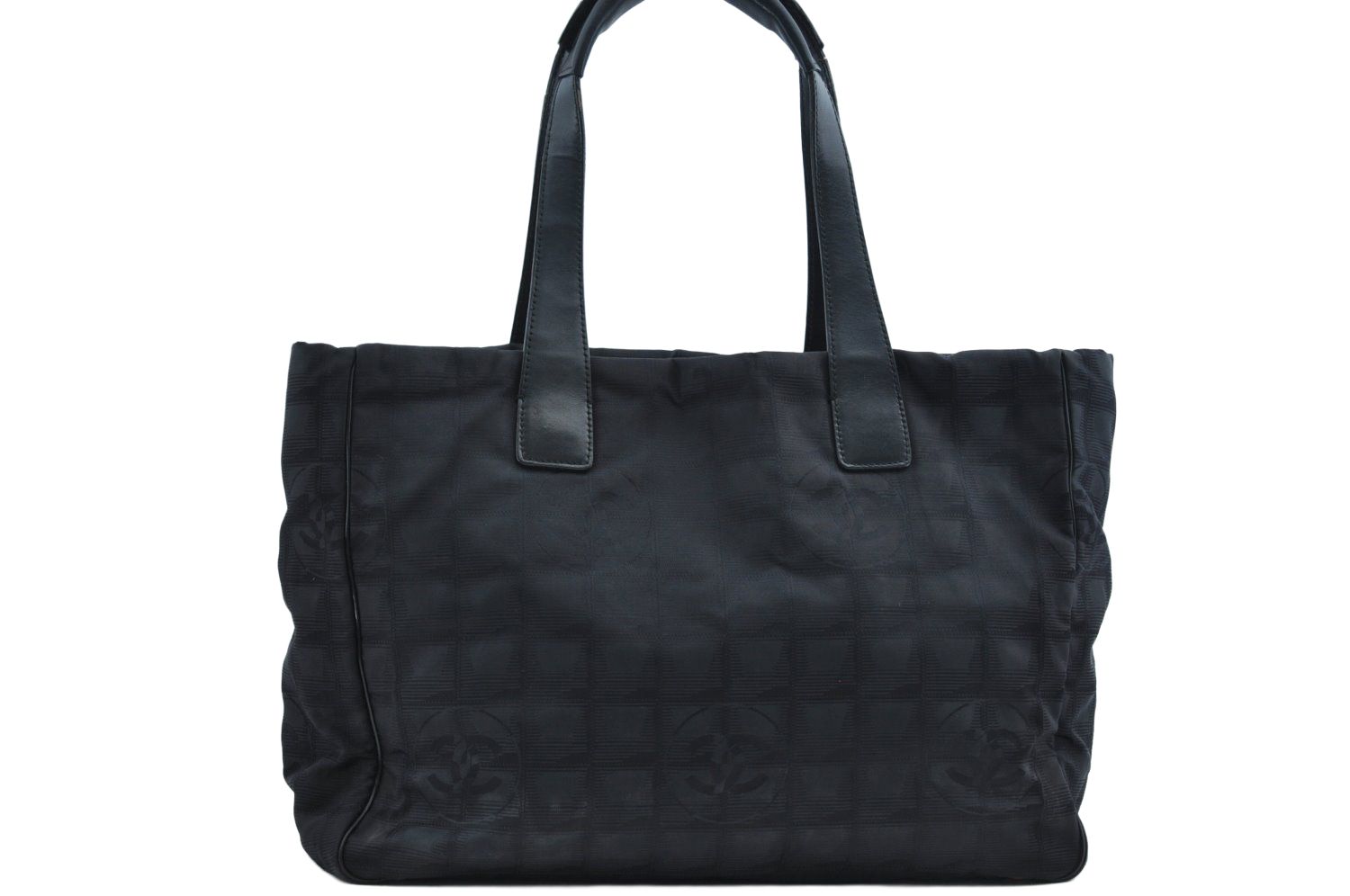 CHANEL シャネル ニュウ トラベル ライン ショルダートートバッグ ナイロン レザー ブラック L2457