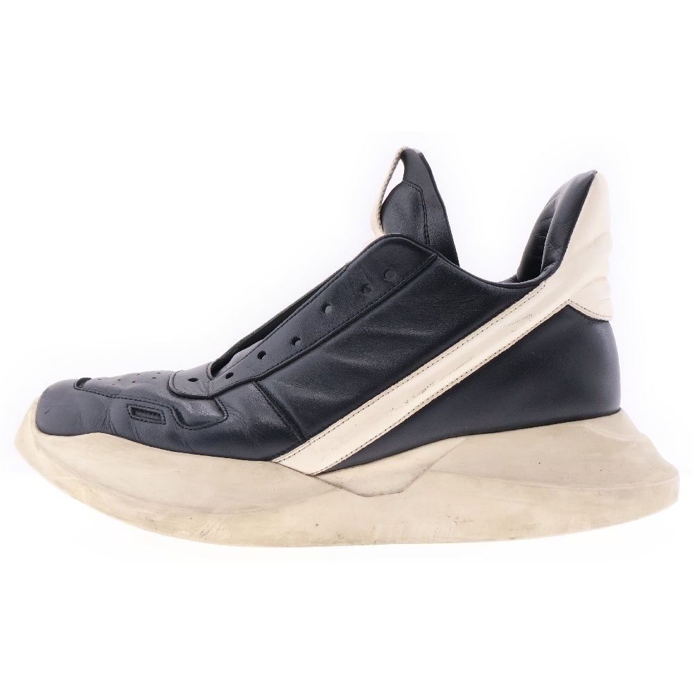 Rick Owens (リックオウエンス) GETH RUNNER ゲスランナー レザーハイカットスニーカー 0104814 ブラック