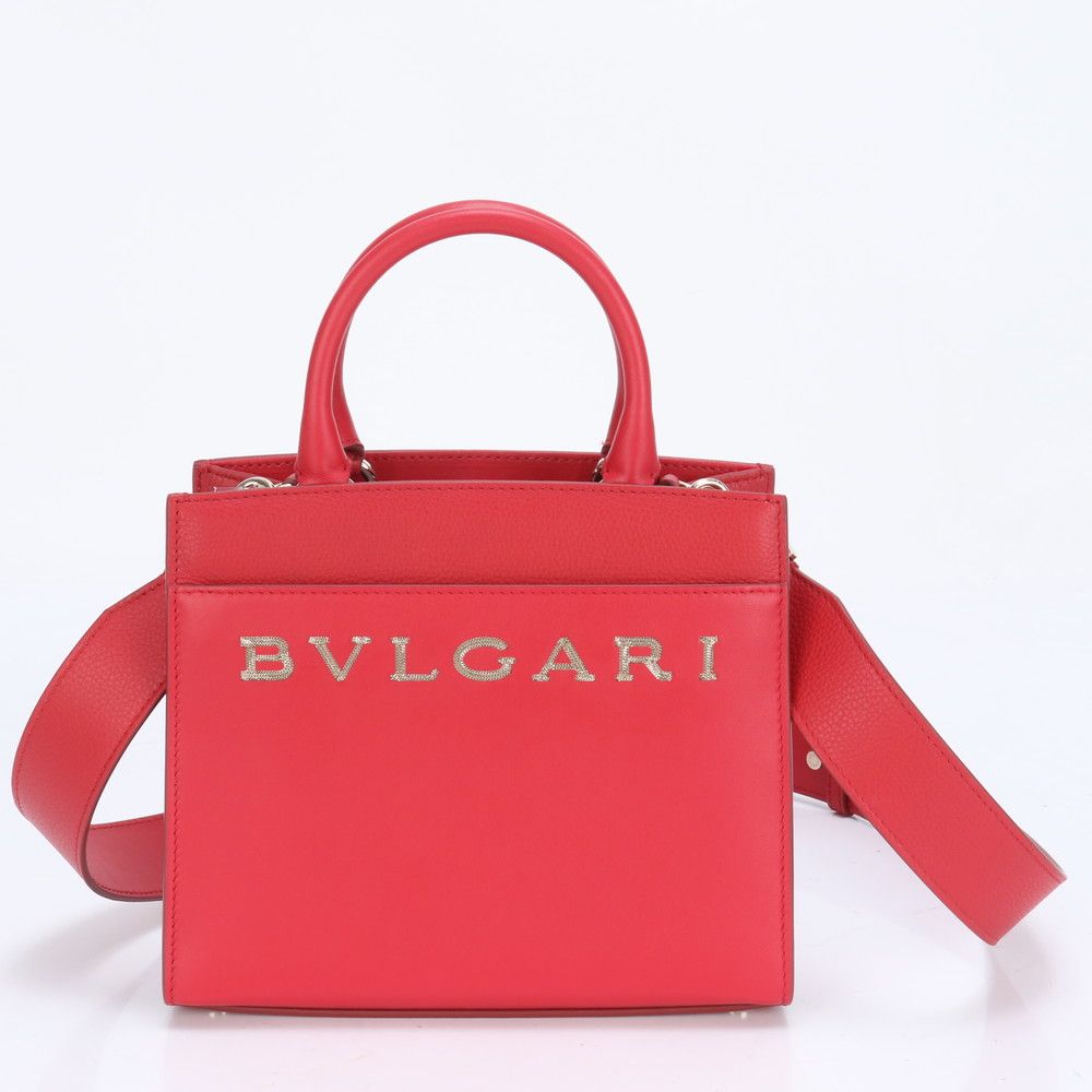 美品♡A4可♡BVLGARI ブルガリ エンボスロゴ レザー ショルダー
