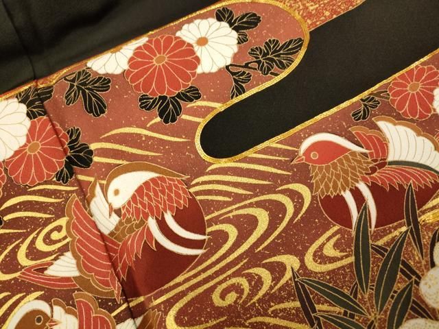 平和屋着物□豪華黒留袖 駒刺繍 流水文 金彩 正絹 逸品 AAAX7745ph