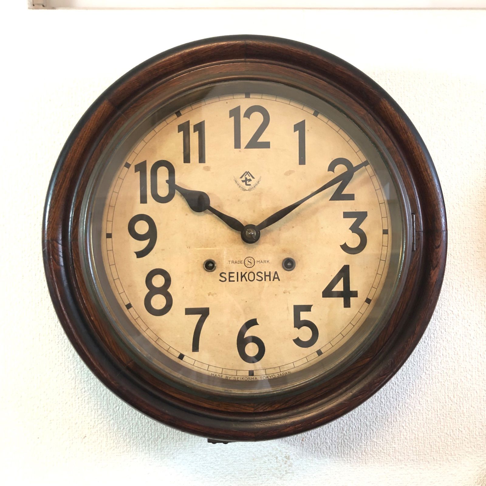 精工舎　振り子時計　ボンボン時計　昭和初期　オーバーホール済　動作品　丸型 精工舎 振り子時計 ボンボン時計 昭和初期 オーバーホール済 動作品 丸