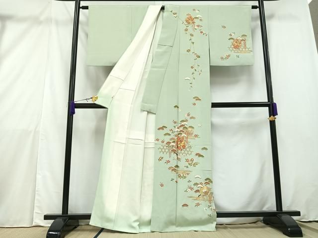 平和屋着物●訪問着　舞桜　梅幸色　やまと誂製　正絹　逸品　AAAY5969ph 平和屋着物○訪問着 舞桜 梅幸色 やまと誂製 正絹 逸品 AAAY5969ph