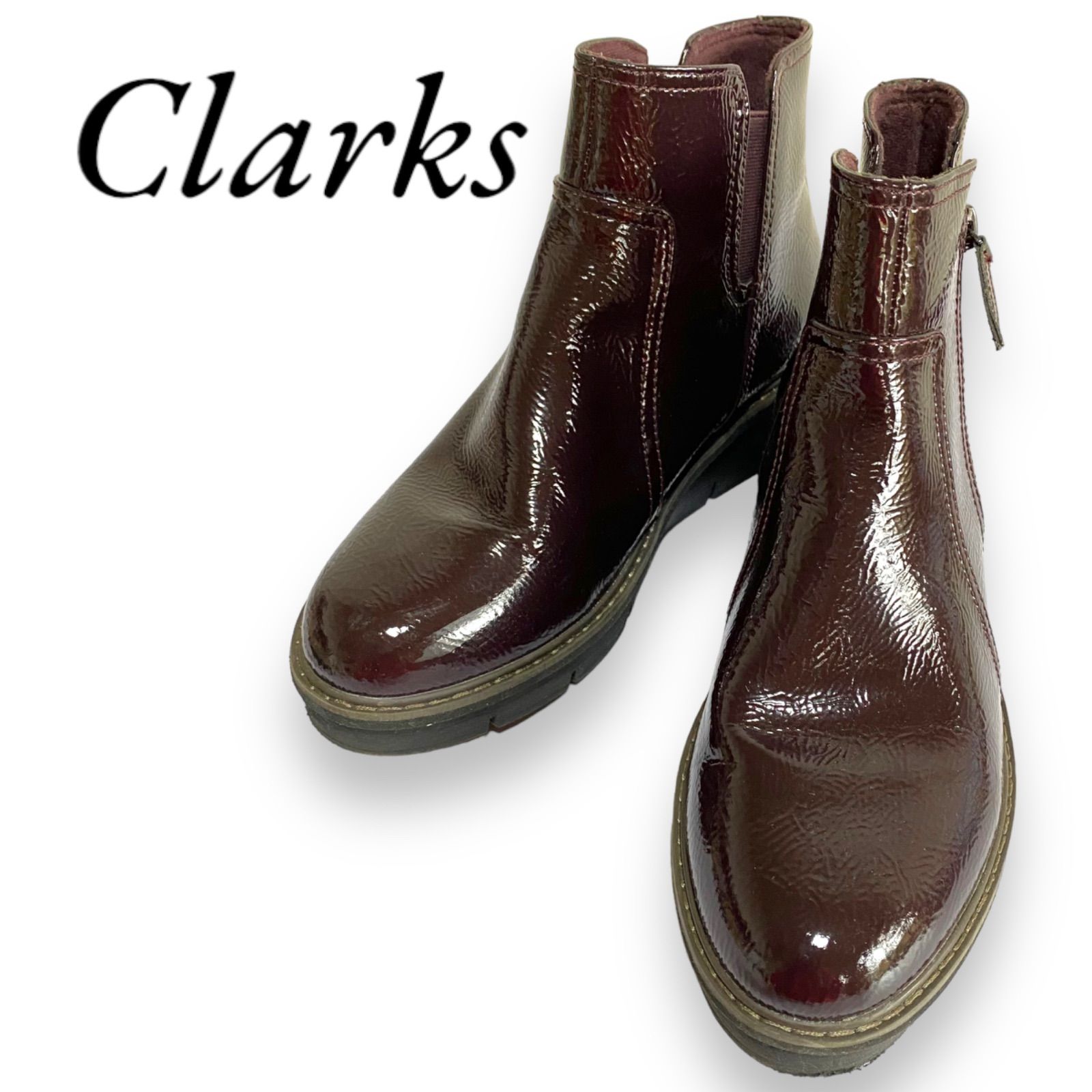 Clarks クラークス 厚底ブーツ サイドゴアブーツ ジップアップ