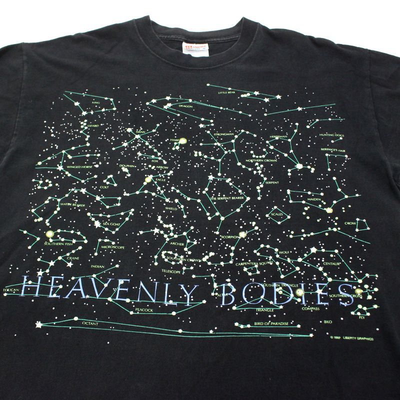 90s vintage Hanes HEAVENLY BODIES 星座 総柄 半袖Tシャツ メンズ