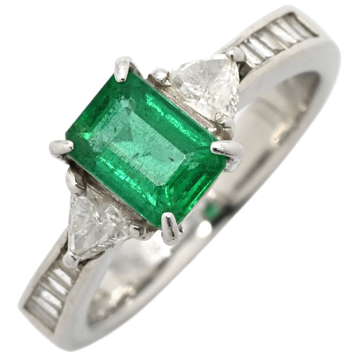 Pt900天然エメラルドグリーン ダイヤモンドリング Pt900天然エメラルドグリーン ダイヤモンドリング PT900 0.57ct天然