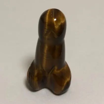 開運‼︎3㎝ ペニス像 陰茎 タイガーアイ 天然石 プレゼント 縁起物 金