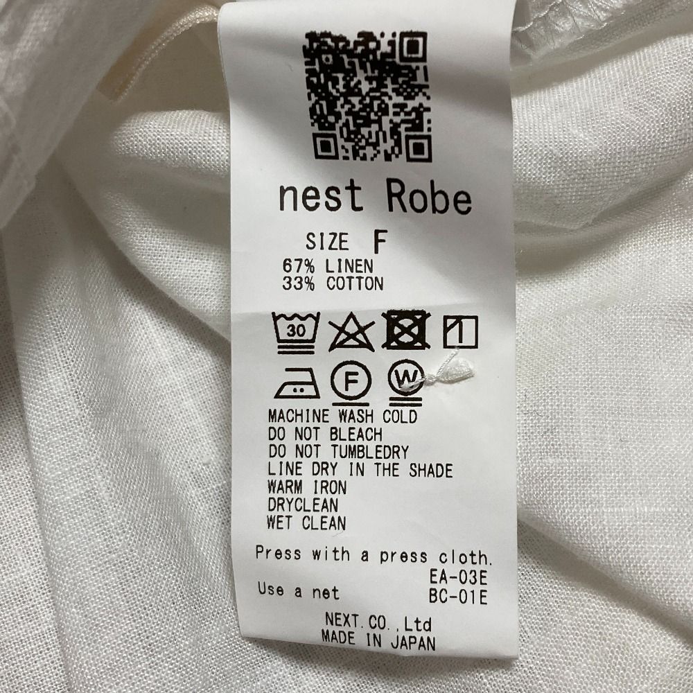 nest Robe 小谷実由コラボ UpcycleLino EP blouse 定価23100円 01222-1227 ブラウス シャツ 22SS ホワイト レディース ネストローブ【中古】6-0305M∞ 美品 22SS nest Robe ネストローブ ×小谷実由 コラボ UpcycleLino EP