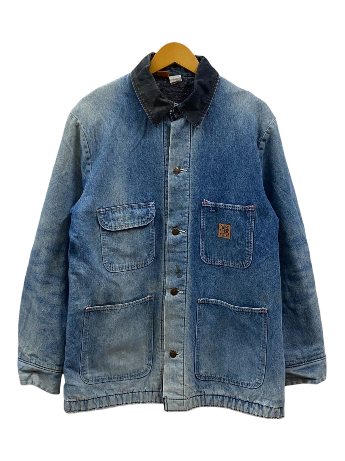 BIG BEN ビッグベン ラングラー デニムカバーオール 裏ブランケット 襟コーズ 古着 70s 80s 42-R メンズ|078