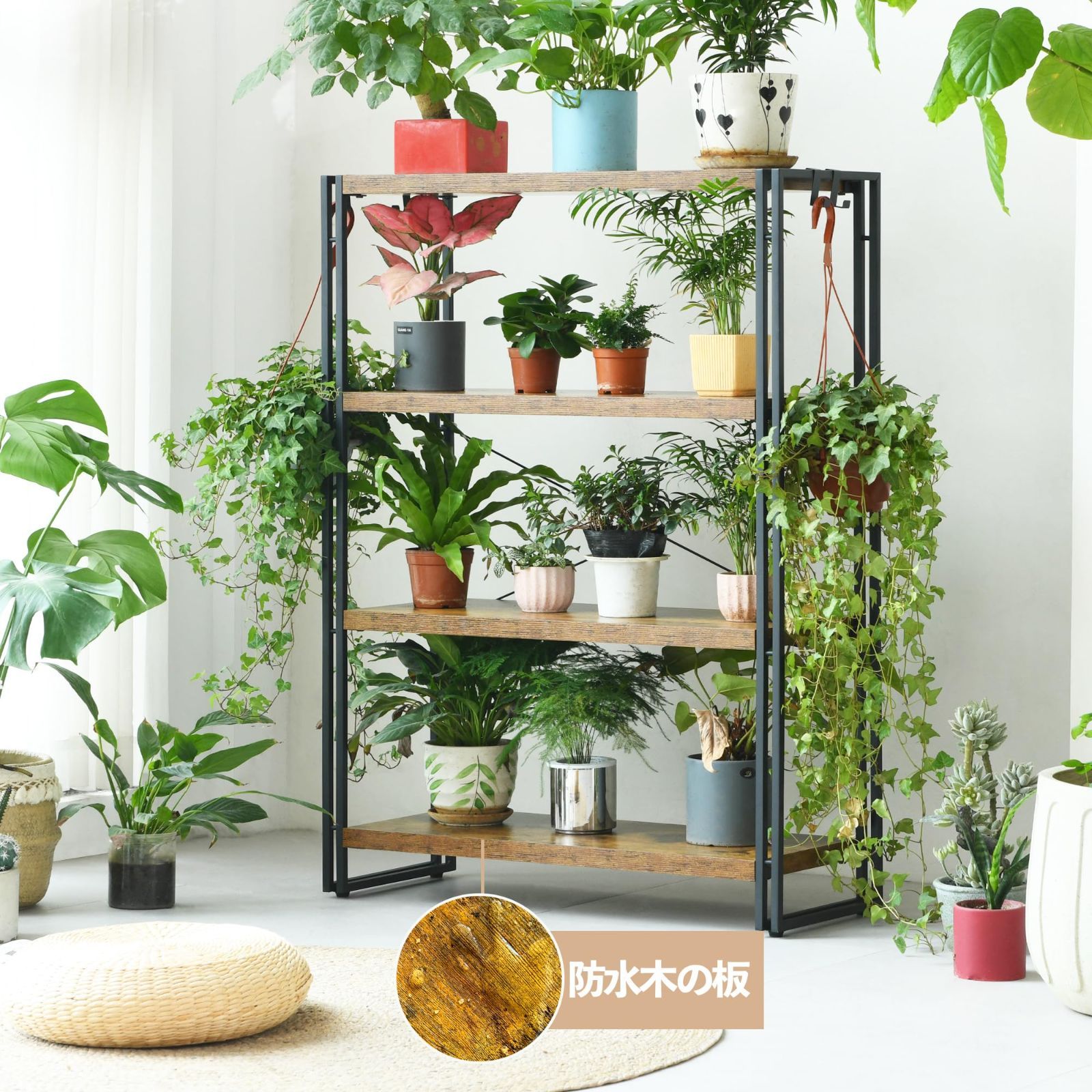 新着商品 オープンシェルフ 4段 木製 収納 本棚 オープンラック ラック キッチンラック リビングラック 棚 おしゃれ 北欧 HCHQHS 木目調 組立簡単 ディスプレイラック スチールラック 幅80cm×奥行30cm×高さ113cm