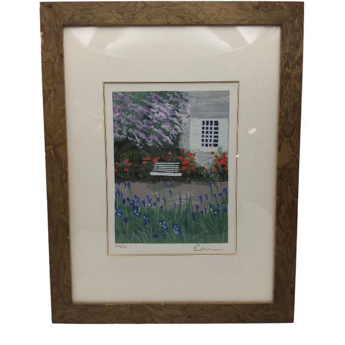 Eda Varricchio イーダ ヴァリッキオ 白いベンチ 422/600 セリグラフ 中古 送料無料４