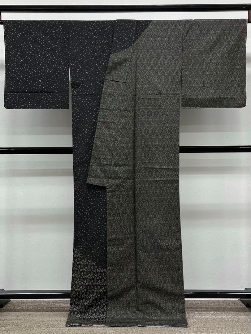 染大島 本場縞大島紬 訪問着 付け下げ 「月の砂漠」 ラクダ 正絹 躾糸付き 染大島 本場縞大島紬 訪問着 付け下げ 「月の砂漠」 ラクダ 正絹 躾糸