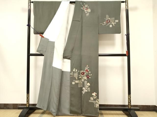 平和屋着物○訪問着 紬地 手描き 信奈乃 反端付き 正絹 逸品 CAAW7290yc