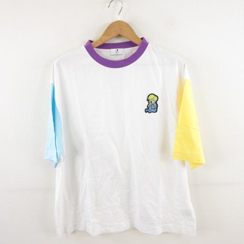 アクビ ACVI Tシャツ 丸首 半袖 プリント 白 M *A694