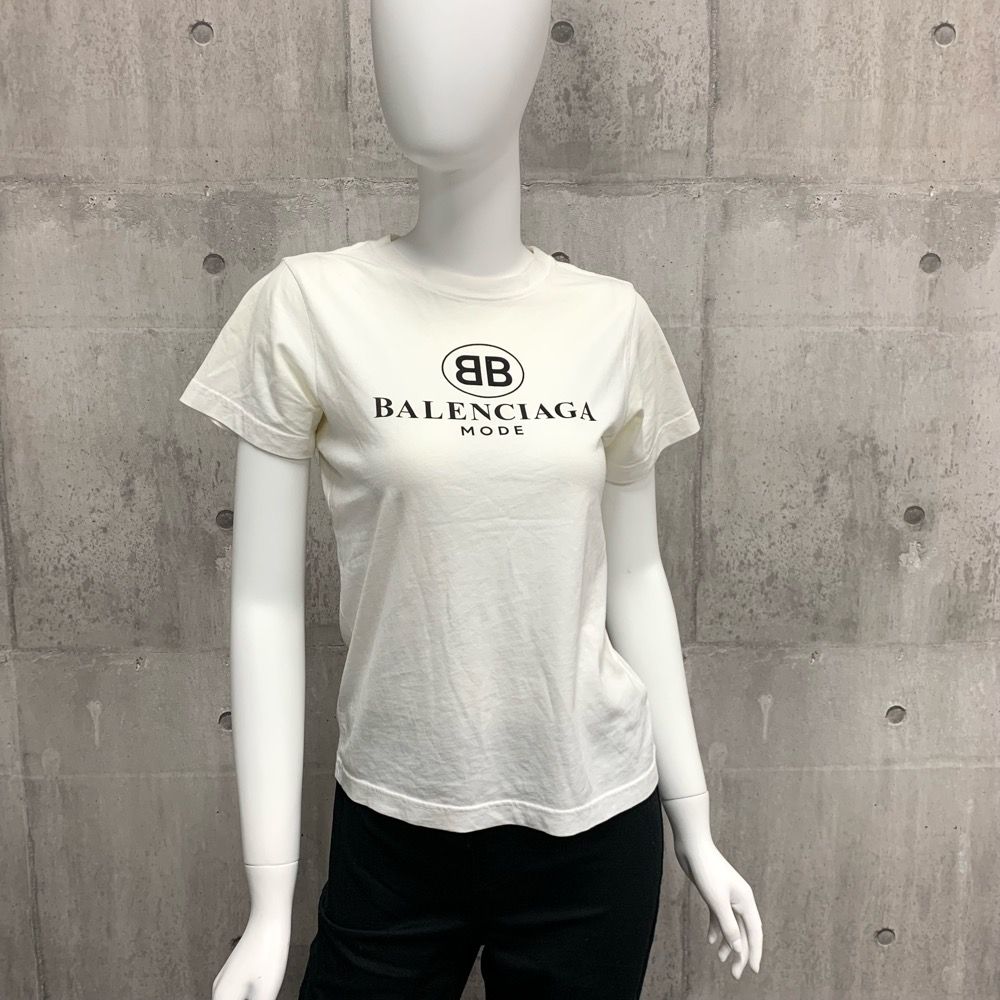 高価値 BALENCIAGA バレンシアガ BB ブラック半袖Tシャツ 定番 Sサイズ