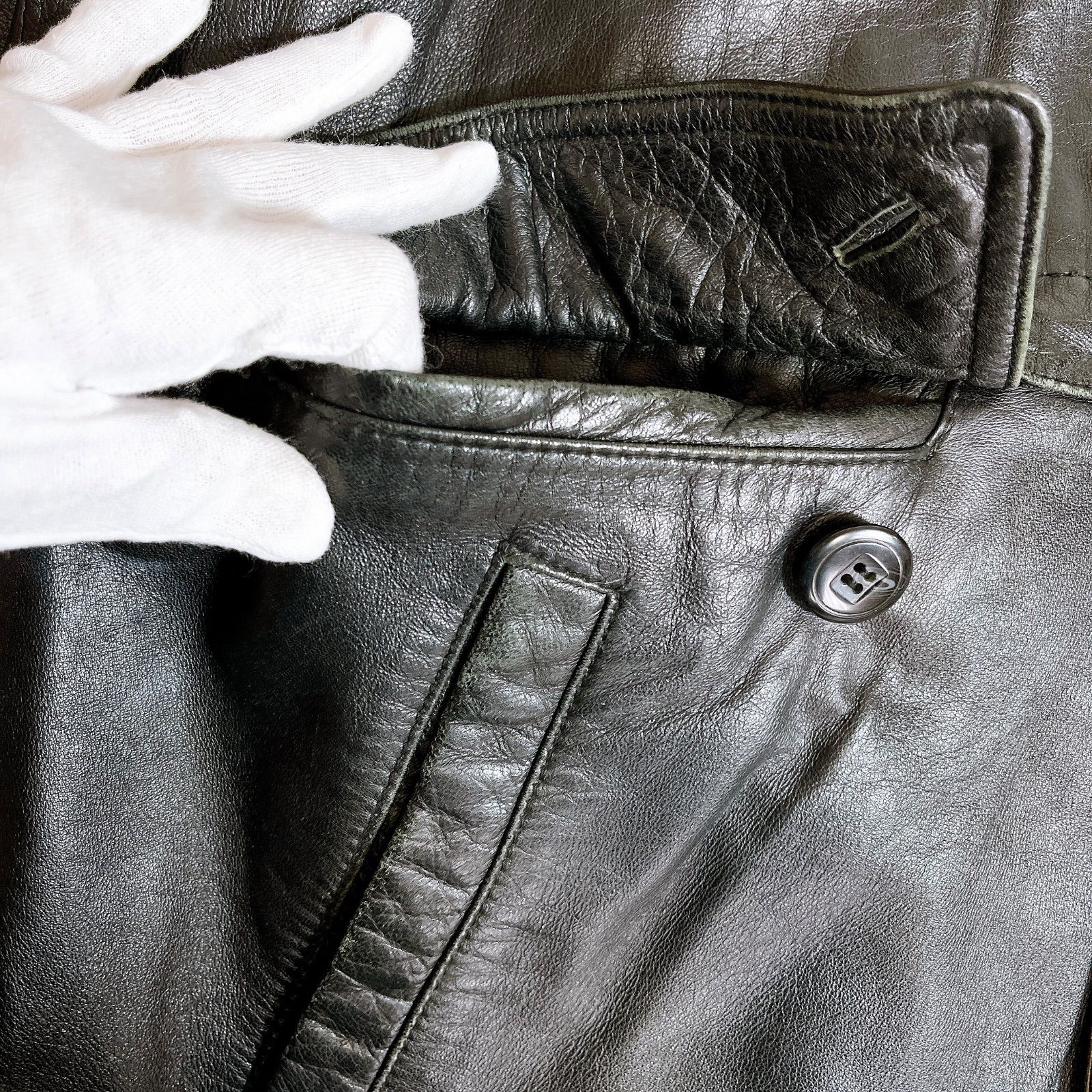 ジャンニヴァレンティノ 最 ラムレザー ジップアップ レザーコート L GULLKHAN_COM