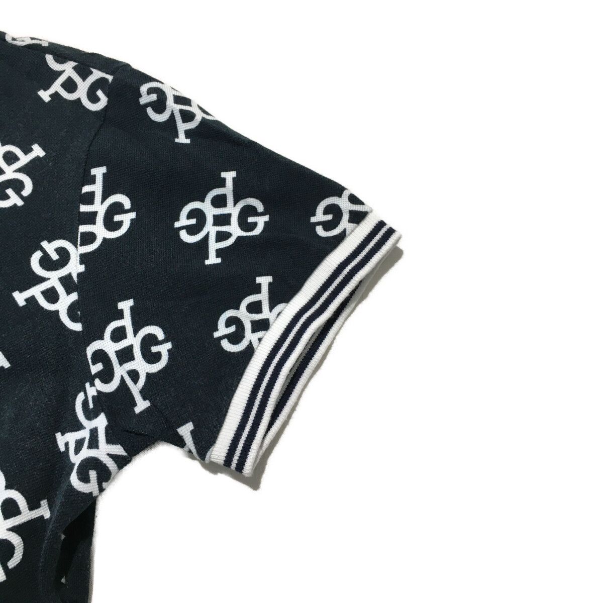 PEARLY GATES パーリーゲイツ 総柄 ポロシャツ 4 M 中古 メンズ パーリーゲイツ PEARLY GATES 半袖ポロシャツ 4(M