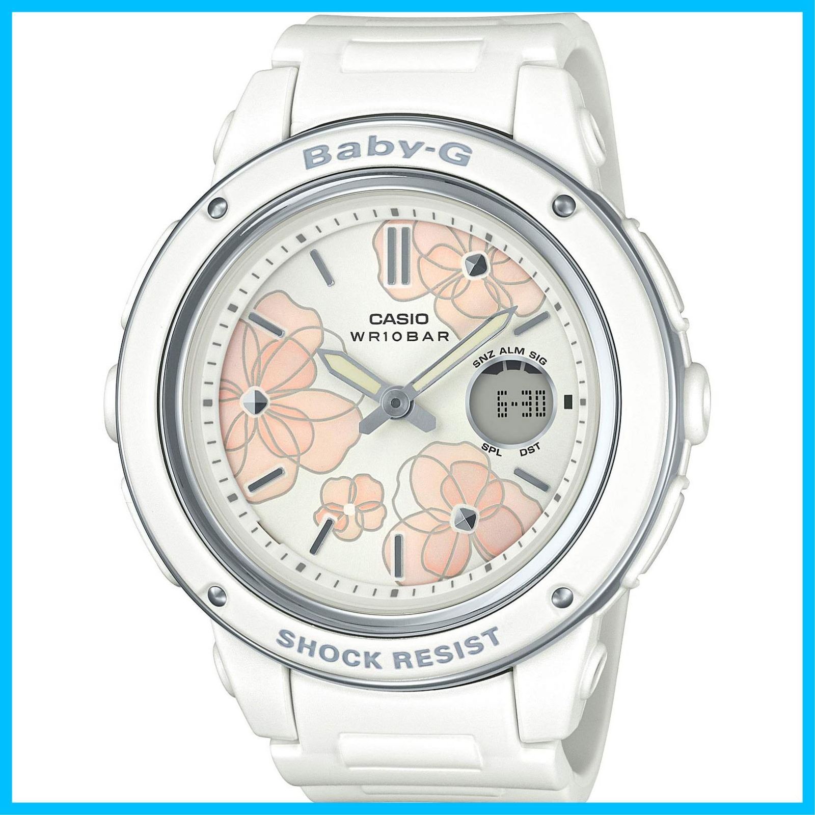 最短発送 ホワイト レディース BGA-150FL-7AJF Series Dial Floral ベビージー 腕時計 カシオ