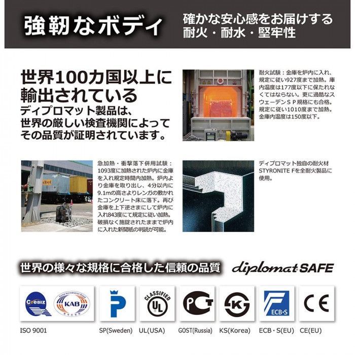 diplomatディプロマット社 デジタルテンキー式耐火金庫