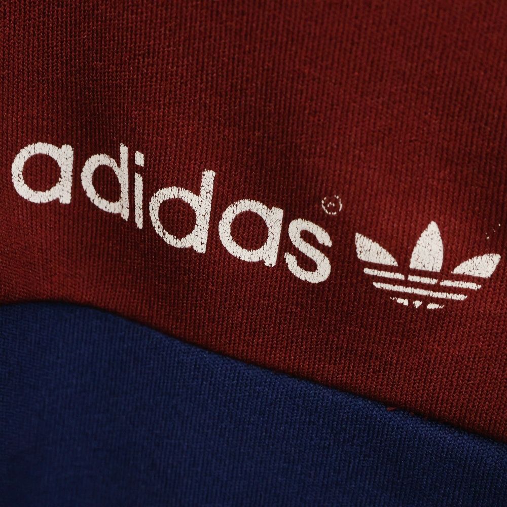 adidas バーガンディ ネイビー トラックジャケット adidas (アディダス) バイカラーロゴプリントトラックジャケット