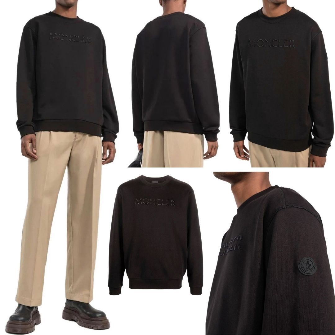 新品未使用☆MONCLER 3Dレタリング刺繡ロゴ スウェット L Black 定価22万円！！☆新品未使用タグ付き☆ MONCLER 3D Embroidery