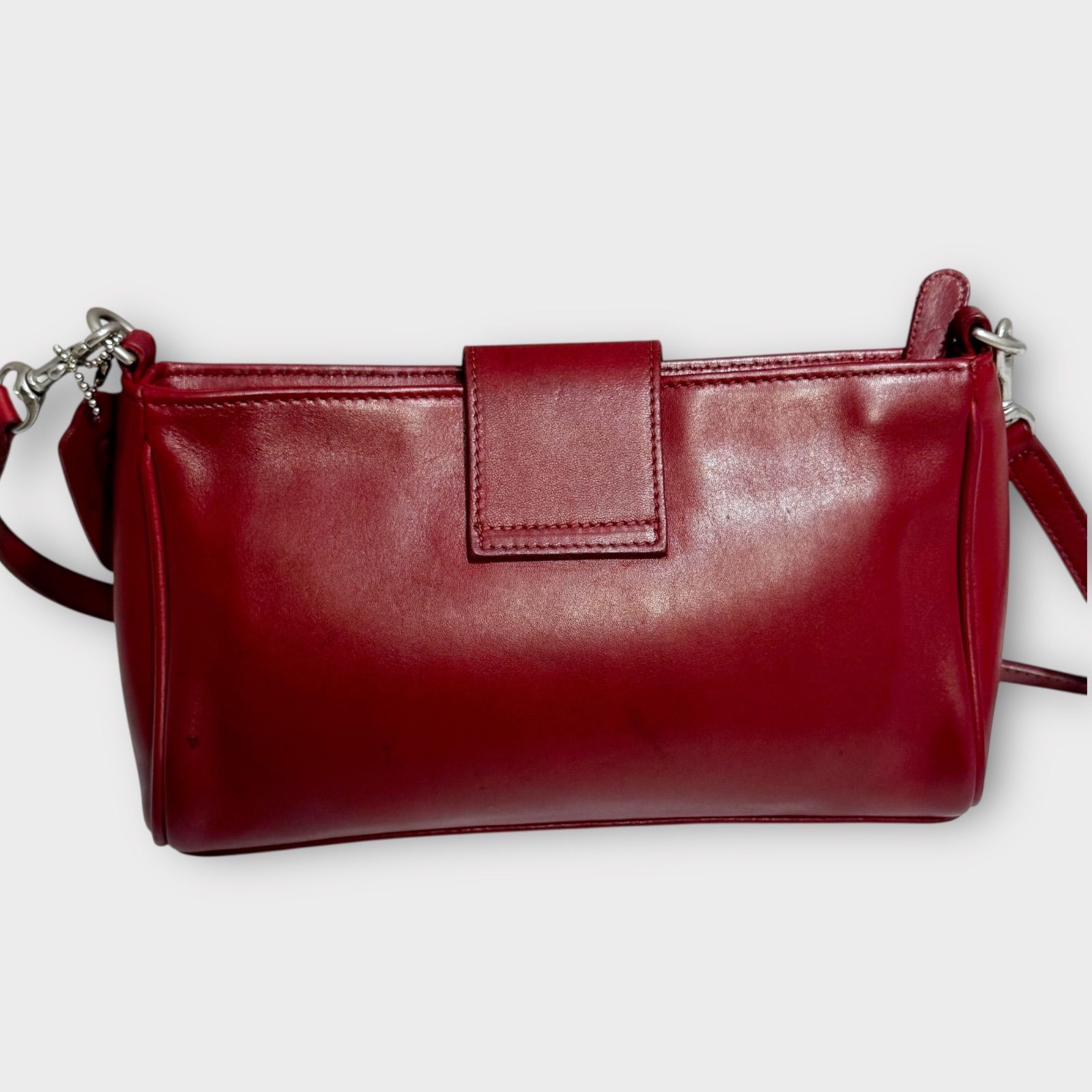 COACH 希少 ショルダーバッグ 赤 希少！COACH オールドコーチ ターンロック 2way ショルダー