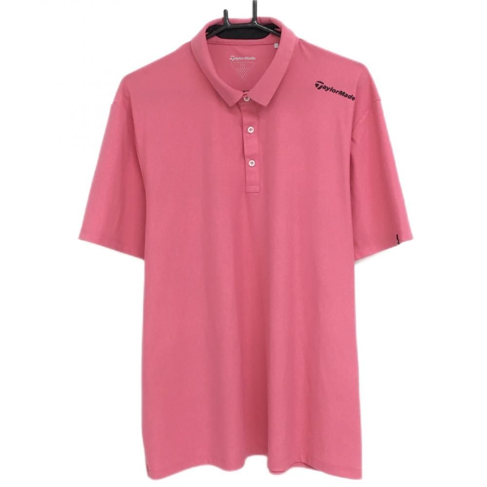 SALE10％OFF【美品】テーラーメイド 半袖ポロシャツ ピンク 肩ロゴ黒 メンズ 2XO ゴルフウェア 大きいサイズ TaylorMade