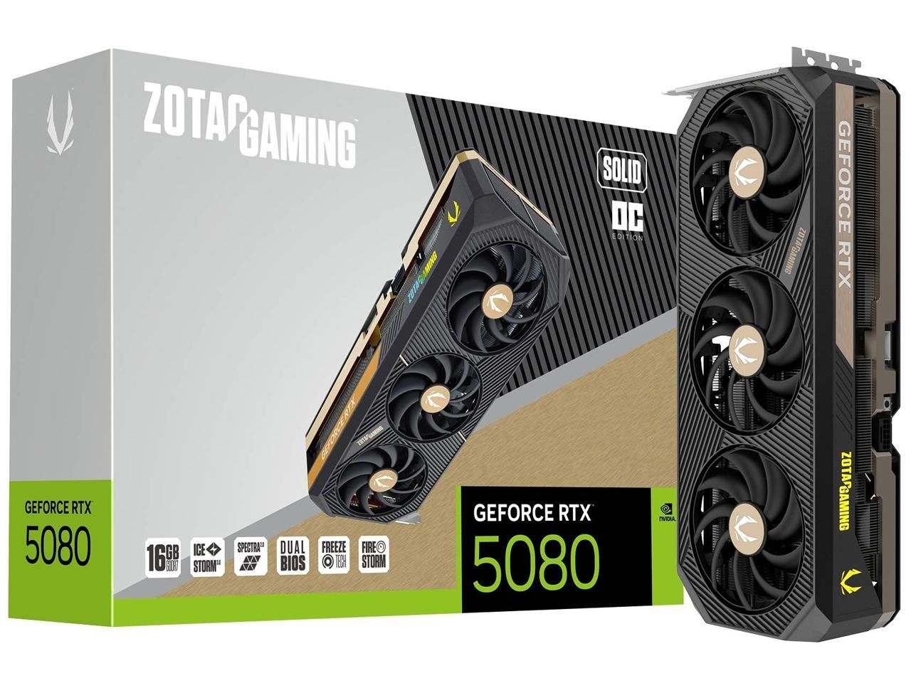 3営業日で発送 ZOTAC GAMING GeForce RTX 5080 SOLID OC 16GB GDDR7 RTX5080SOLIDOC16G ZT-B50800J-10P