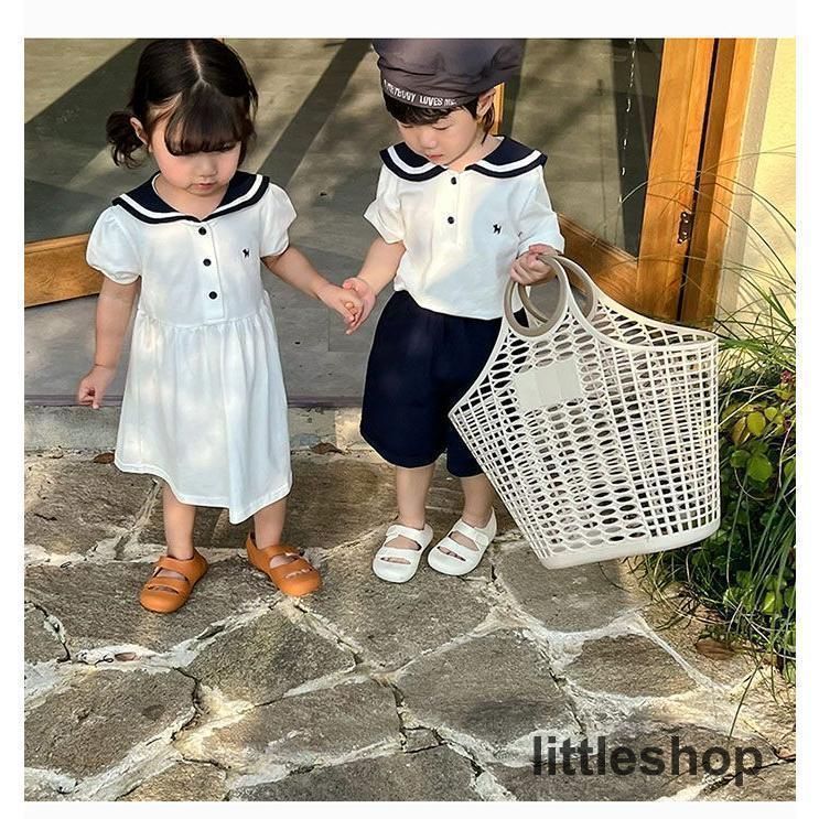 子供服 セーラー セットアップ ワンピース キッズ 上下セット 2