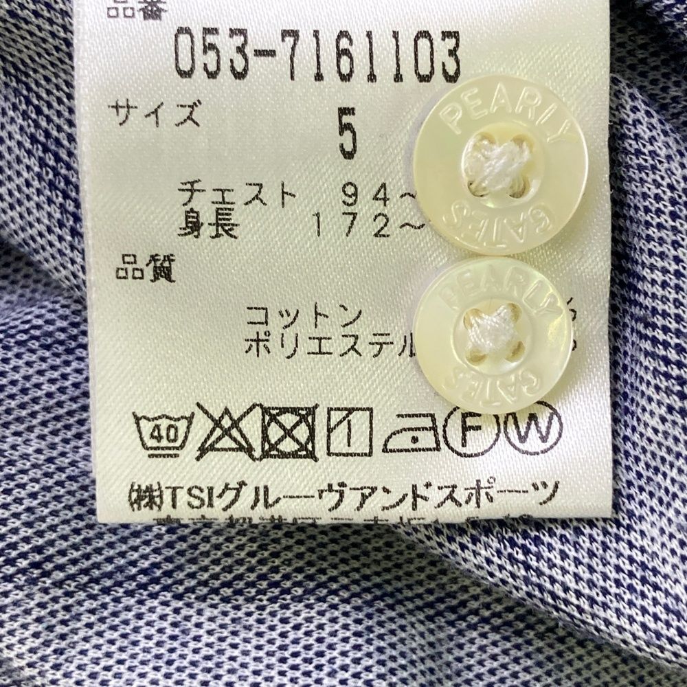 サイズ：5 PEARLY GATES パーリーゲイツ  長袖ポロシャツ ボタンダウン ストライプ柄 グレー系 [240101500095] ゴルフウェア メンズ ストスト 楽天市場】PEARLY GATES パーリーゲイツ 長袖ポロシャツ ボタン