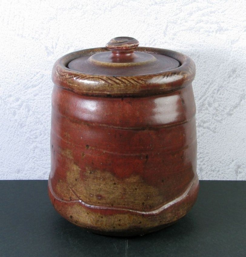 古陶磁 瀬戸焼 鉄釉水指 注文 幅：19.7cm 木箱付 茶道具/24b047 2025年