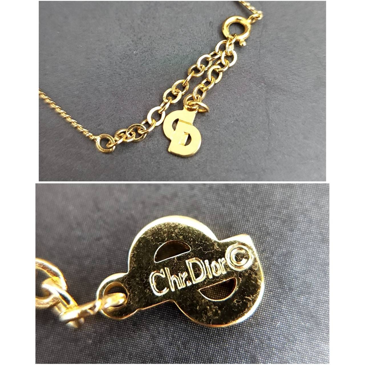 クリスチャン ディオール ヴィンテージ ゴールドネックレス ブルーラインストーン Christian Dior クリスチャンディオール ネックレス ブルー