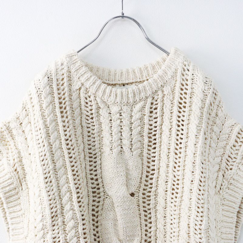  ハグオーワー クロスアンドクロス HUG O WaR Cloth Cross ケーブルパターンポインテルニットベスト F オフホワイト マルチツール 登山用品 アウトドア