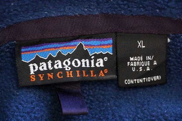 90s USA製 patagoniaパタゴニア シンチラ フリースジャケット ネイビー 