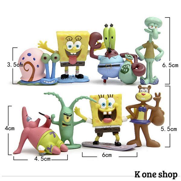 8体セット【スポンジボブ フィギュア 】スポンジ・ボブ 人形