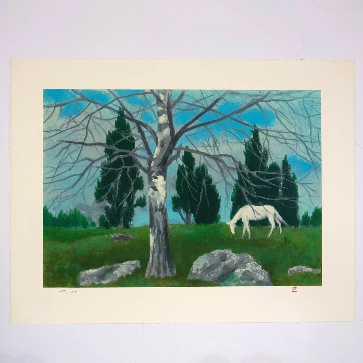 激安文化勲章）東山魁夷『明宵』生前リトグラフ版画絵画美品 東山魁夷「宵桜」リトグラフ＋新復刻画 :: 絵画買取・販売