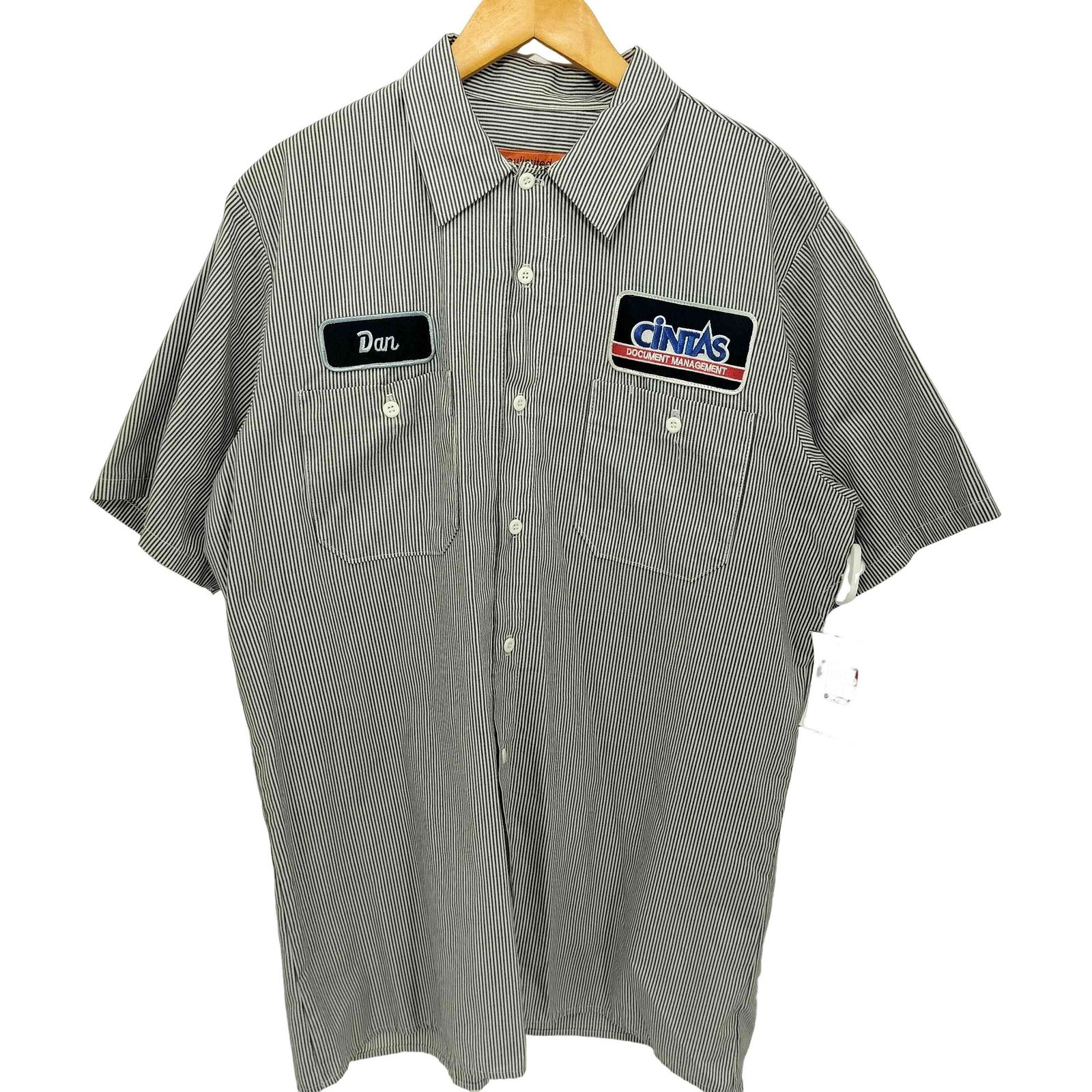 ユーズドフルギ USED古着 {{culimited}}90-2000s ストライプ S/S ワークシャツ メンズ  L