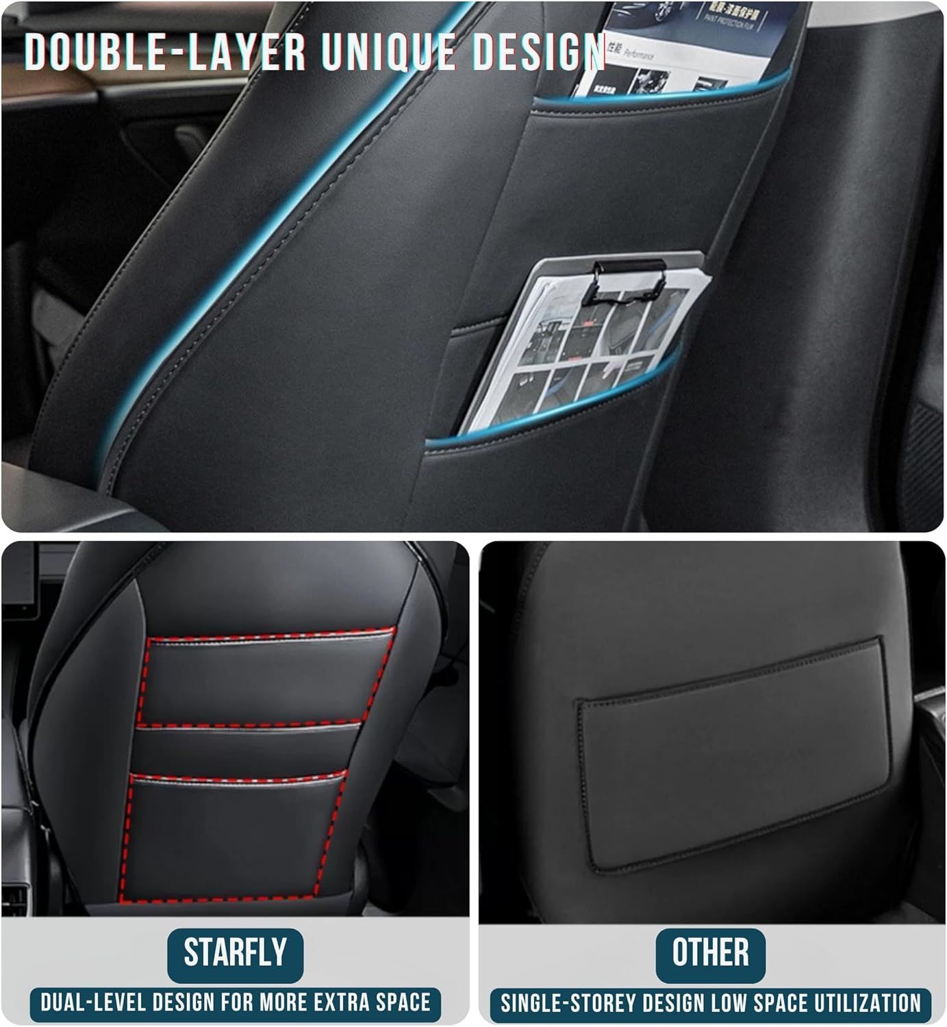 テスラ モデル3/Y シートバックキックプロテクター バックシートマット