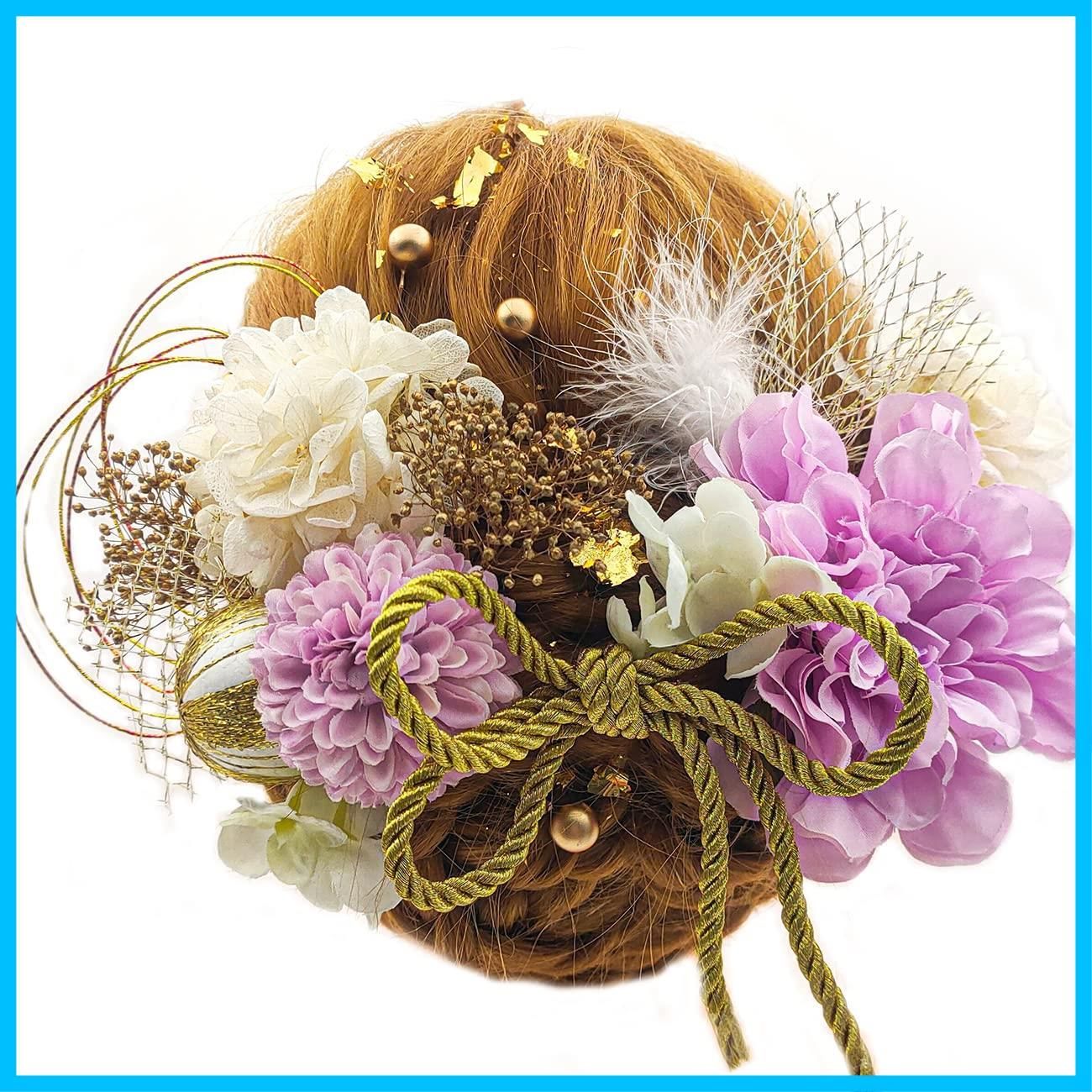 【特価商品】[JZOON] 8色展開 ドライフラワー 髪飾り ダリア 造花飾り