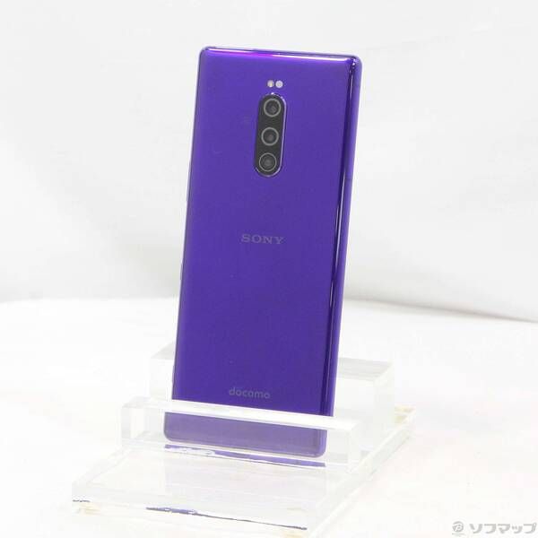 〔品〕 Xperia 1 64GB パープル SO-03L docomoロック解除SIMフリー【269】
