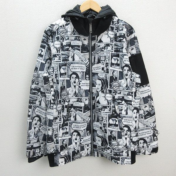 sニーマ/nima 総柄プリントジャケット ボードウェア JKT【M】白黒/MENS/206【中古】