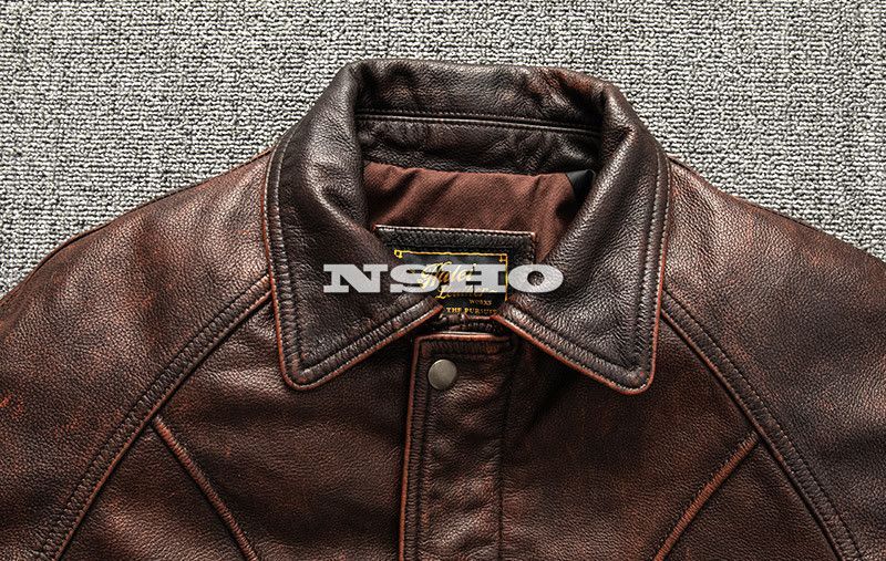 高品質 メンズ レザージャケット カウハイド 牛革 ヴィンテージ加工