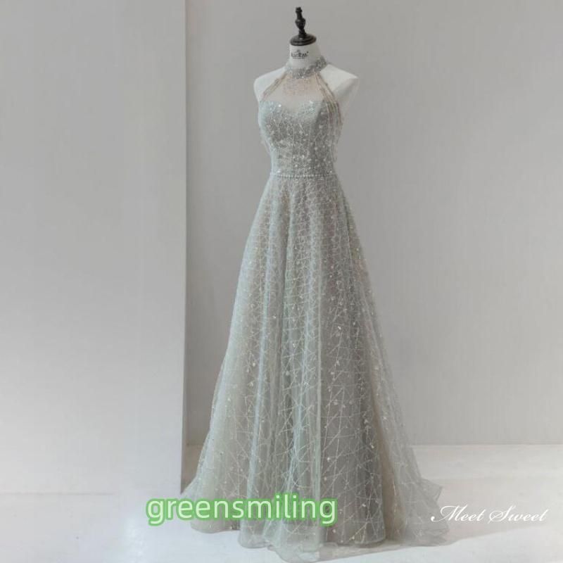 ドレス ロングドレス パーティードレス グレー シャンパン ビーズ ウェディングドレス ウエディングドレス 結婚式 二次会 花