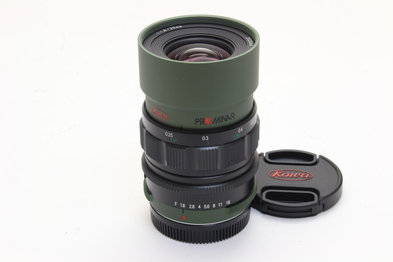 【日本製　美品　未使用レア品】25mm F1.8 グリーン　マニュアルレンズ 日本製 美品 未使用レア品】25mm F1.8 グリーン マニュアル